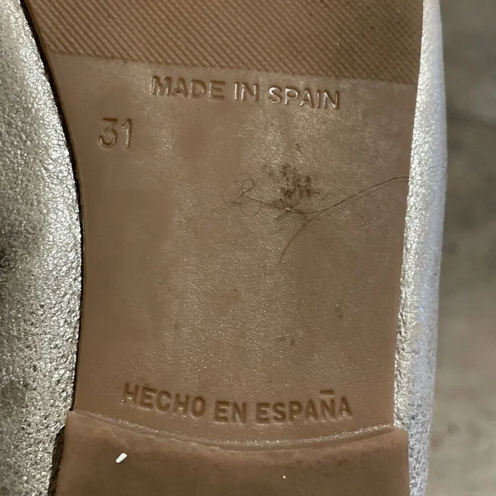 Geppetto's Gold Ballet Flats Girls Size EU 31 US 13-13.5 Handmade in Spain